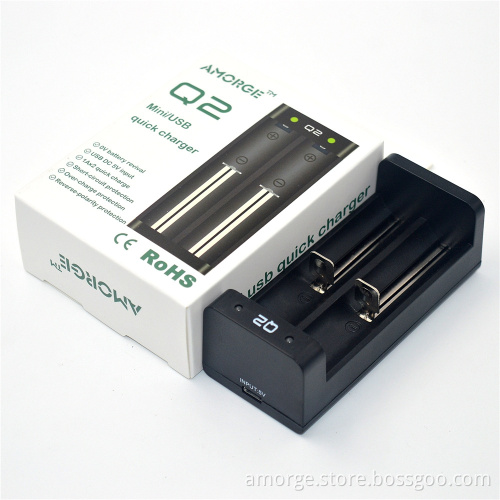 Amorge Q2 Mini USB Quick Charger for 18650 20700 21700 26650 vape battery